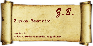 Zupka Beatrix névjegykártya